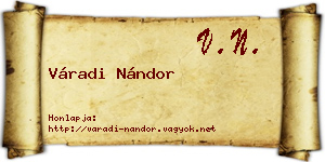 Váradi Nándor névjegykártya